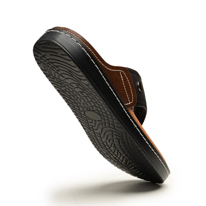 Onyx Leather Chappal | Men's Formal Flip-Flops - ezzewak