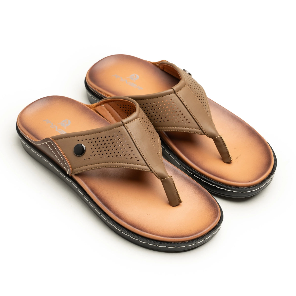 Onyx Leather Chappal | Men's Formal Flip-Flops - ezzewak