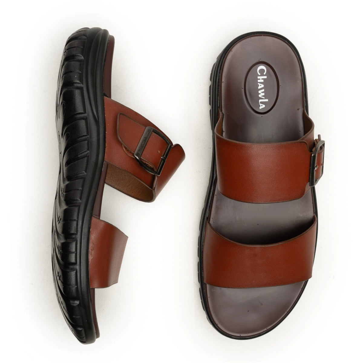 Buckle Strap Leather Chappal | Men's Leather Shoes - ezzewak