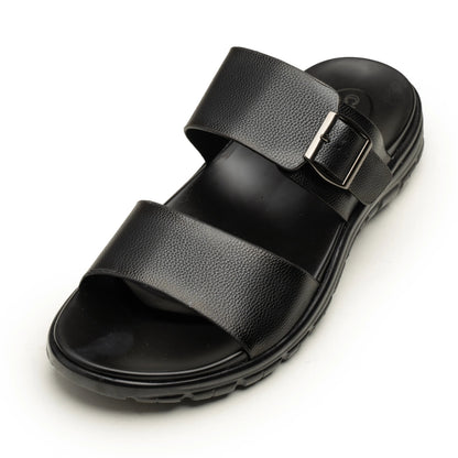 Buckle Strap Leather Chappal | Men's Leather Shoes - ezzewak