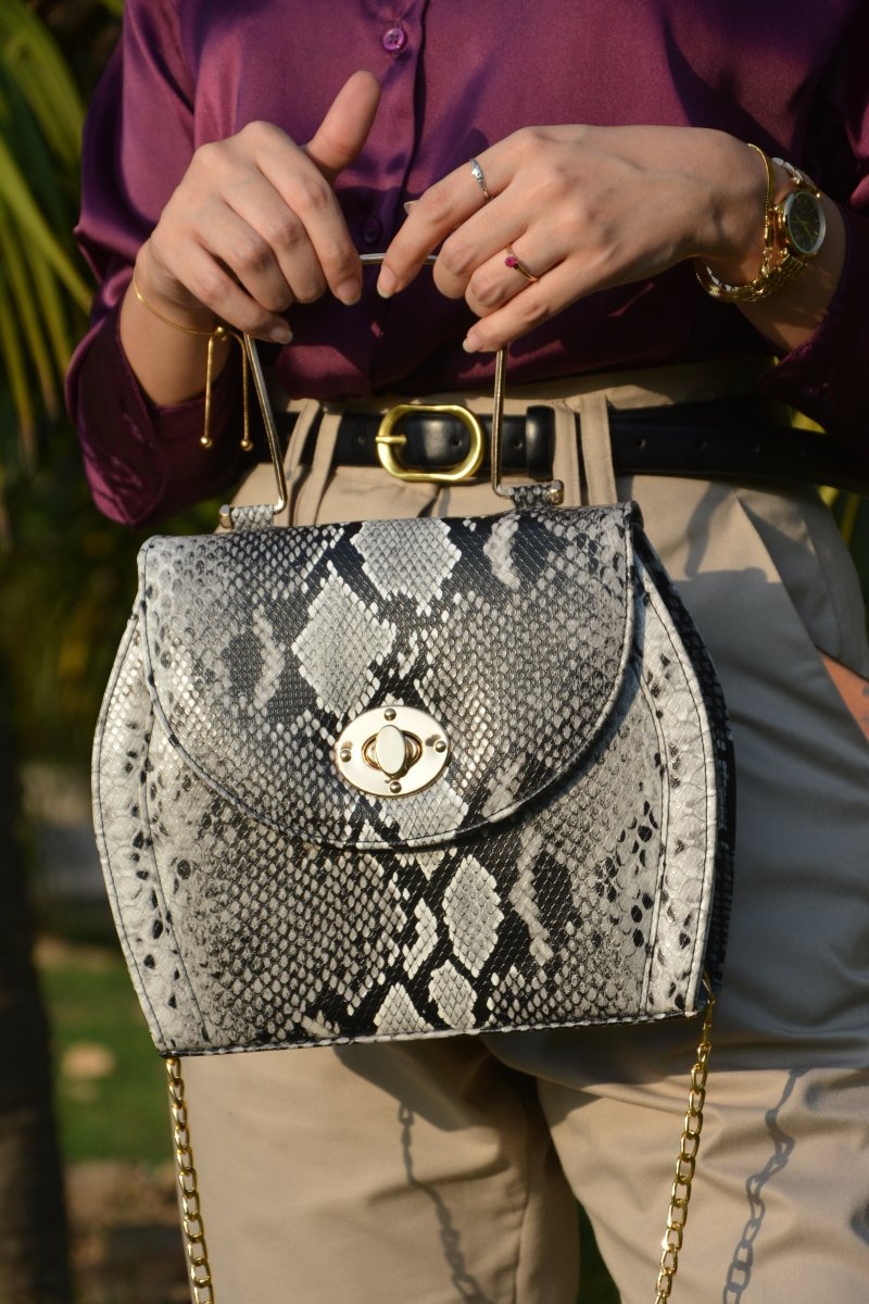 Marla Series |  Faux Crocodile Handbag - ezzewak