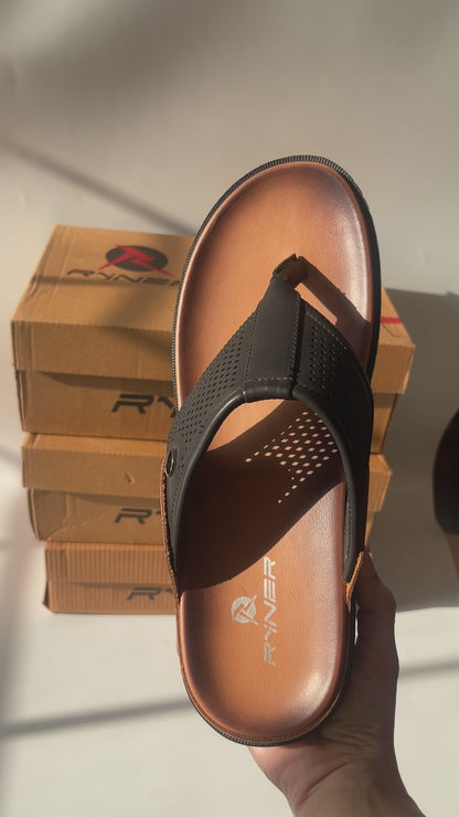 Onyx Leather Chappal | Men's Formal Flip-Flops